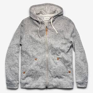 Taylor Stitch, Men Heather Gray Long Sleeves Apres Zip Up Hemp Hoodie Size Large